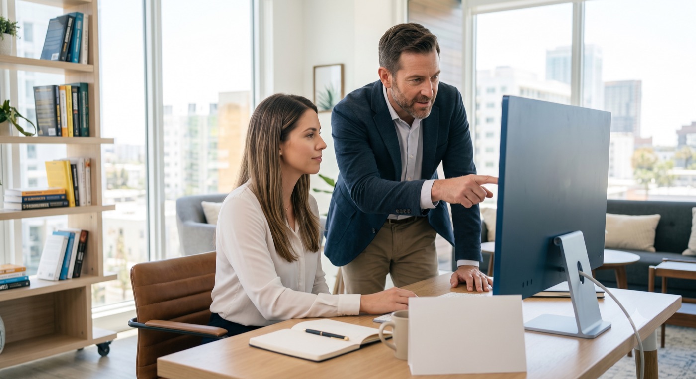 A personal mentor guiding a new Amazon seller step by step