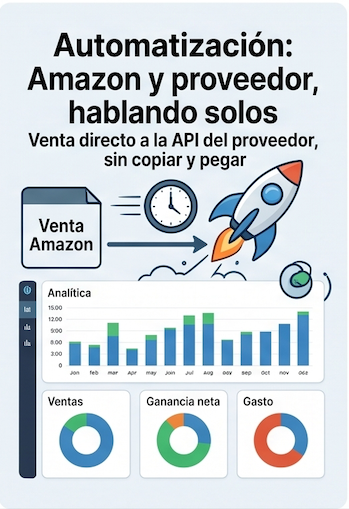 Automatización: Amazon y tu proveedor conectados, el pedido viaja directo a la API del proveedor